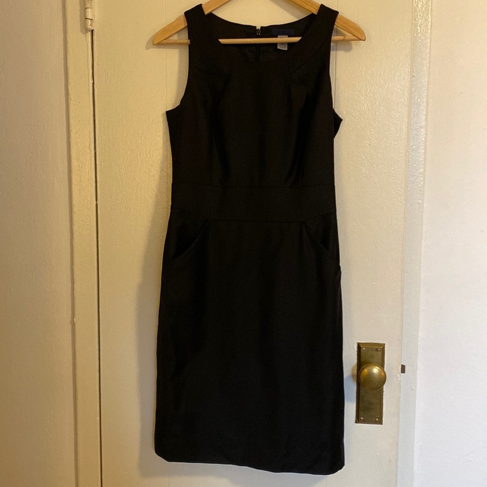 Jcrew black 100% wool black office dress size 2